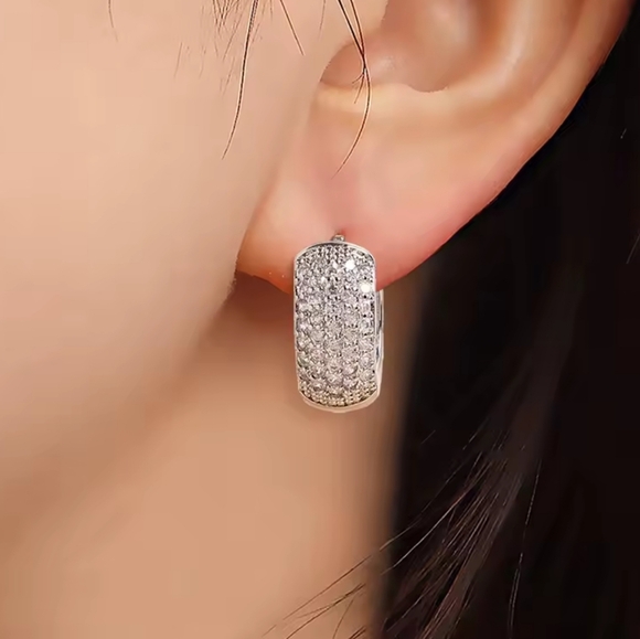 Sliver diamond earrings - Picture 4 of 7